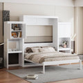 Queen Size White Murphy Bed Cabinet with Closet Z301185