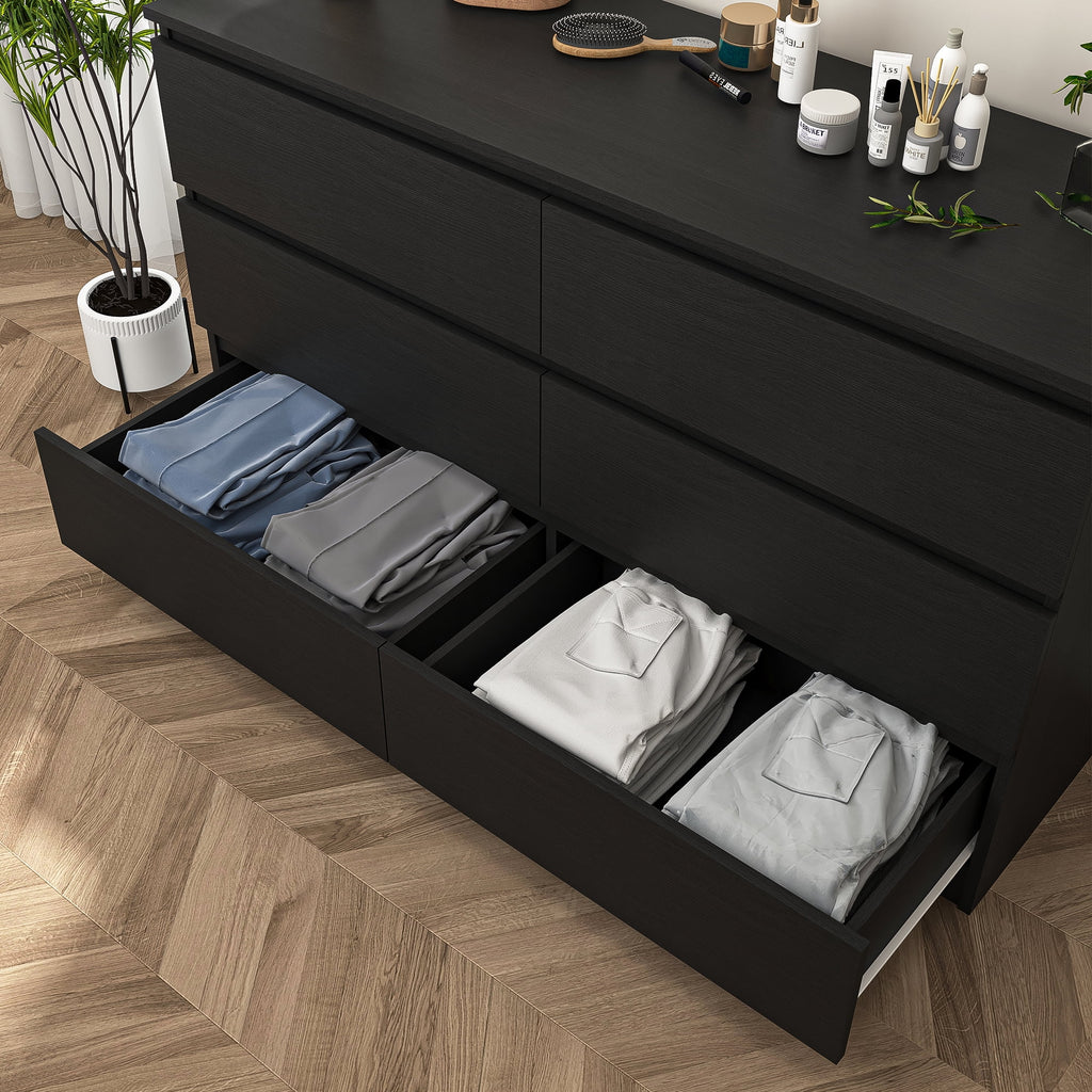 White Wood 6 Drawer Dresser P74620