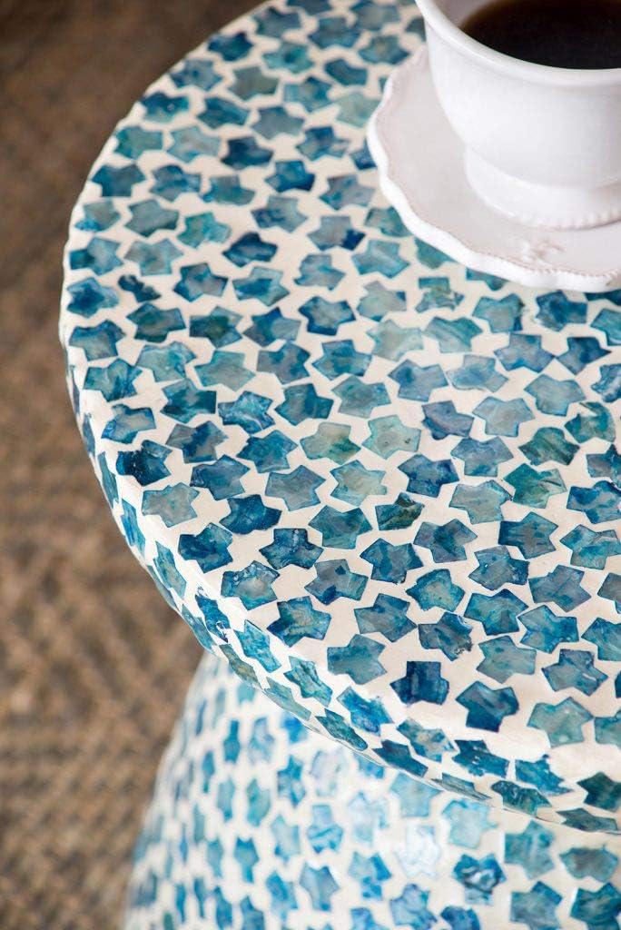 Blue Round Stool End Table A5130