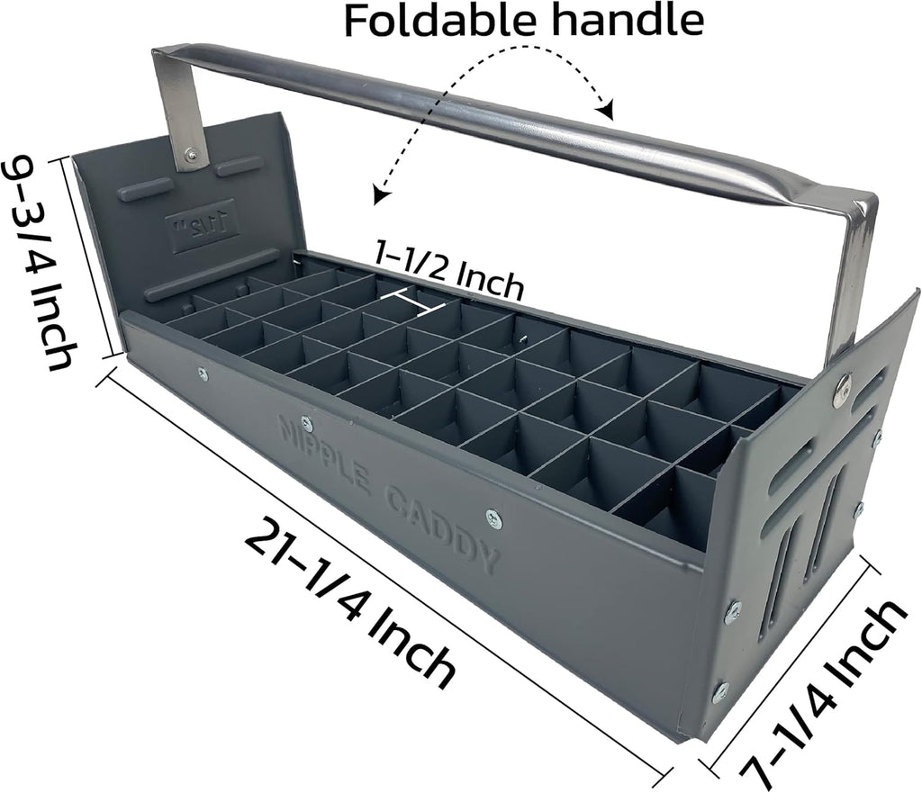 Grey HDPE Plumbing Nipple Caddy Holds 30 Pcs Pack of 2 C419