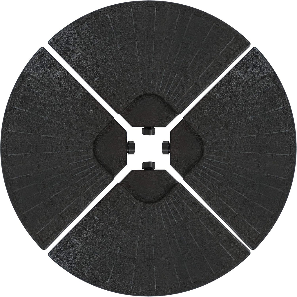 4-Piece Heavy-Duty Cantilever Offset Patio Umbrella Base Plates Black Y101