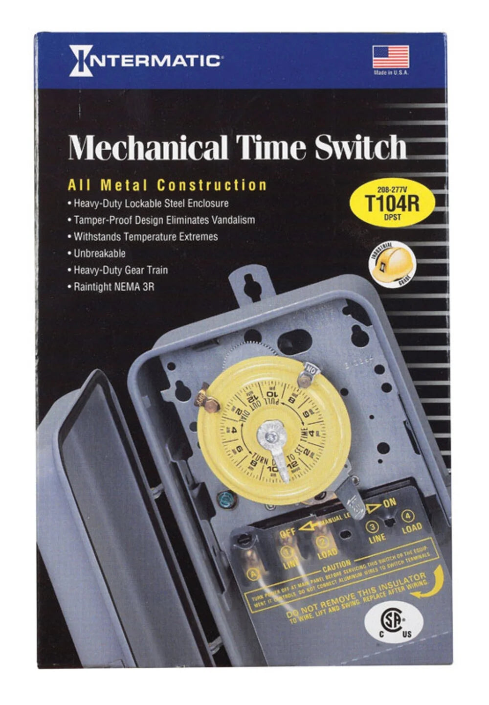 Indoor and Outdoor Mechanical Timer Switch 277 V Gray R3567