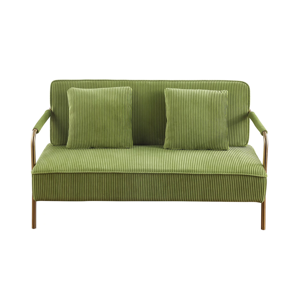 Olive Green Velvet Upholstered Loveseat E95744