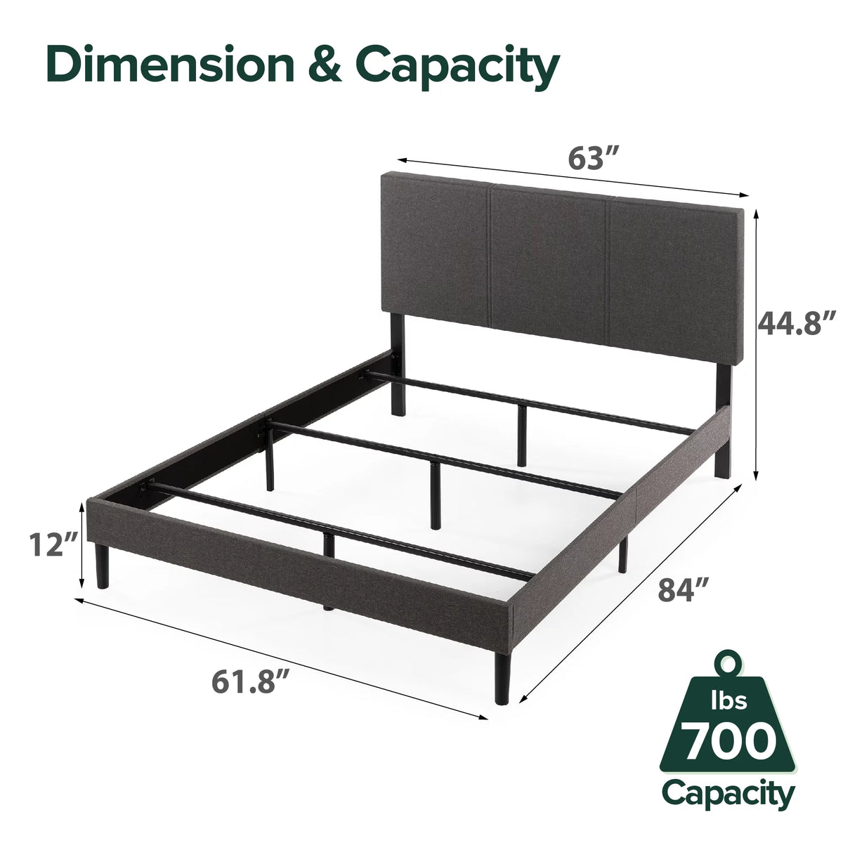 Queen Upholstered Bed Frame W662