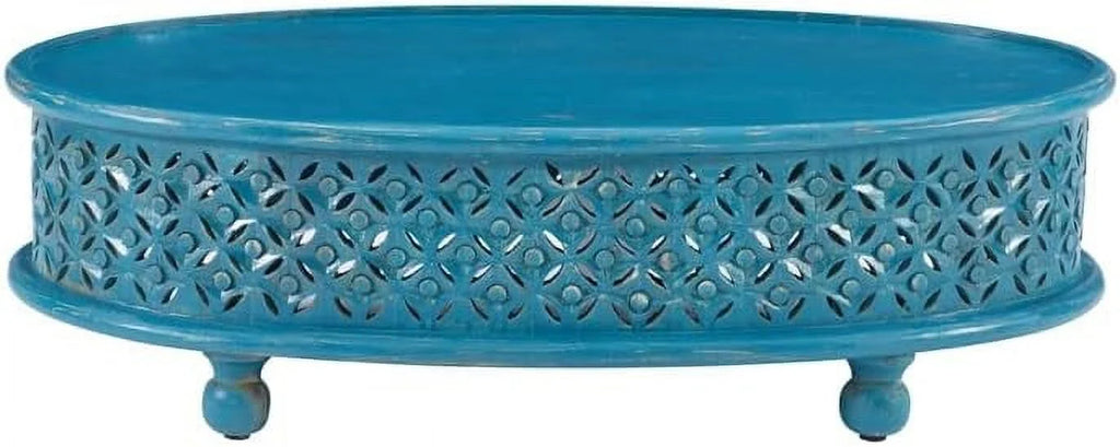 Blue Oval Wood Coffee Table A72797