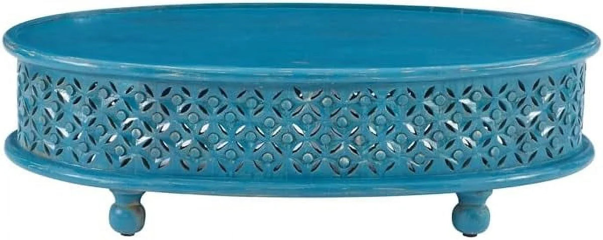Blue Oval Wood Coffee Table A72797