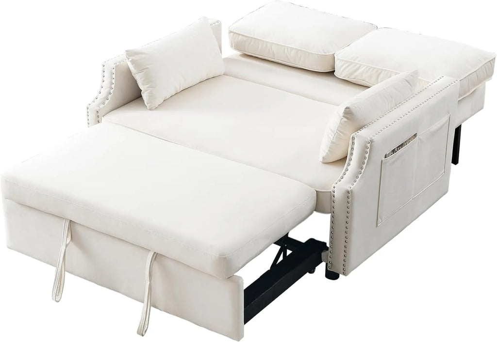Velvet Convertible Sleeper Sofa with Pull Out Bed F670