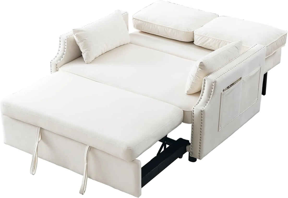 Velvet Convertible Sleeper Sofa with Pull Out Bed F670
