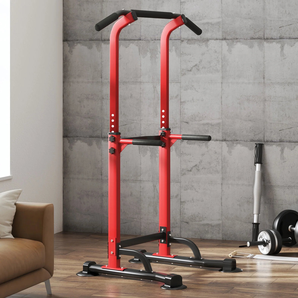 Adjustable Pull up Power Tower Dip Stands 600lbs G22840