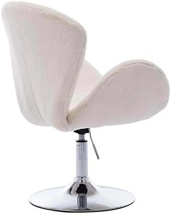 Faux Fur Plush Microfiber Swivel Height Adjustable Desk Chair J725649