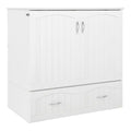 White Wood Twin XL Murphy Bed Chest with Mattress W260