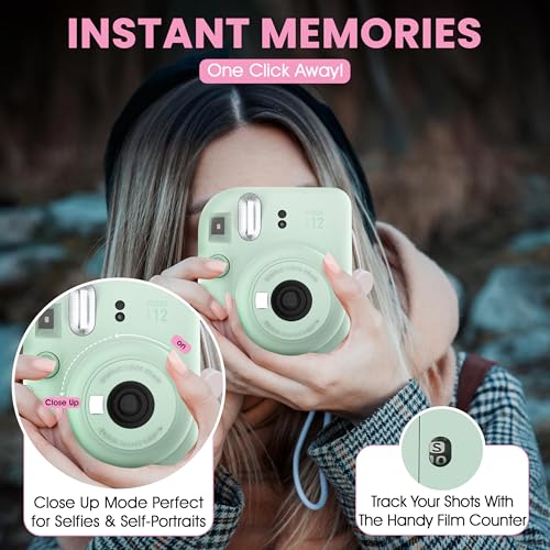 Blossom Pink Instant Camera with Case and Film N4874