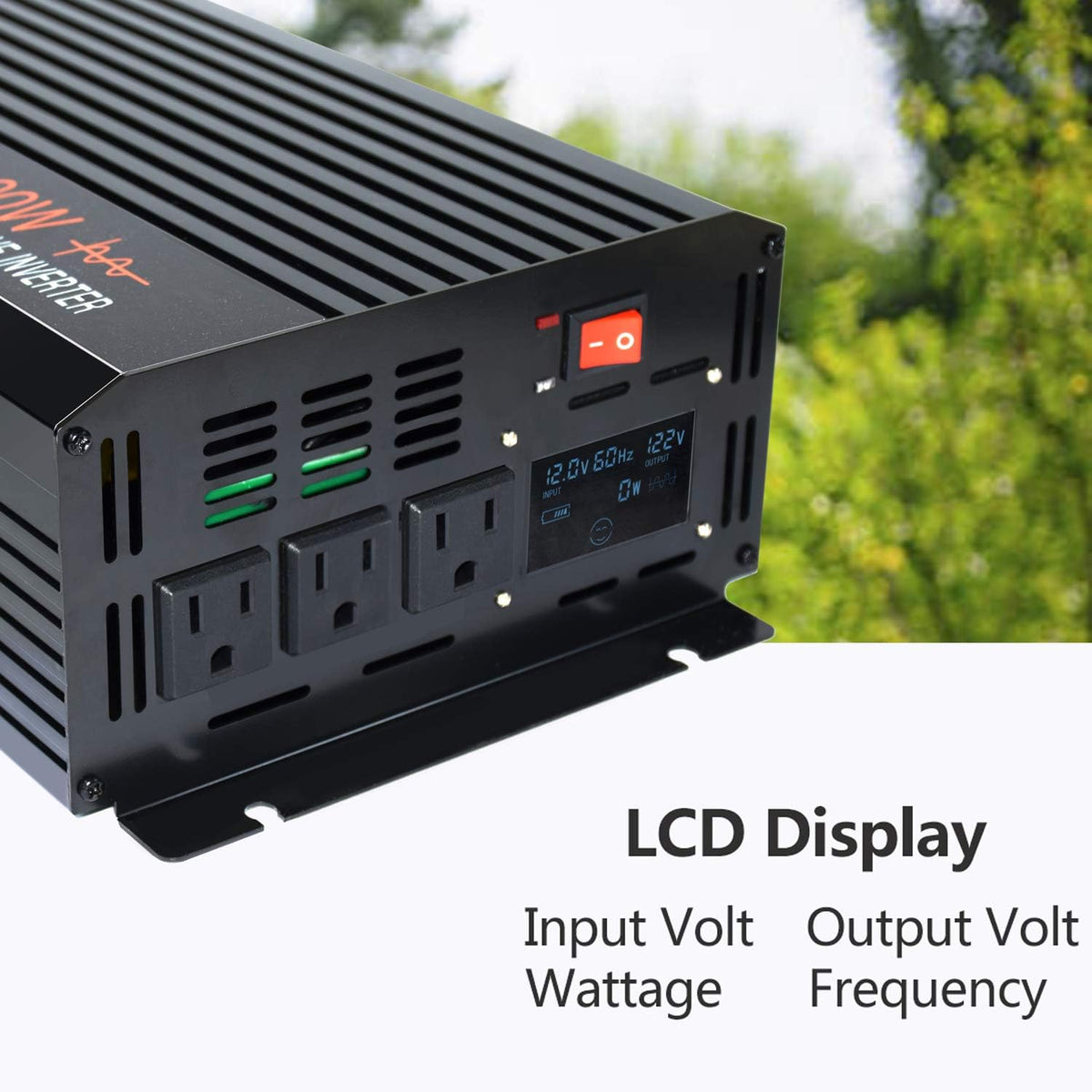 2000W Pure Sine Wave Power Inverter 12v DC to AC 120v Converter D477