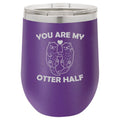 12 oz Double Wall Vacuum Insulated Stainless Steel Stemless Wine Tumbler with Lid P2746