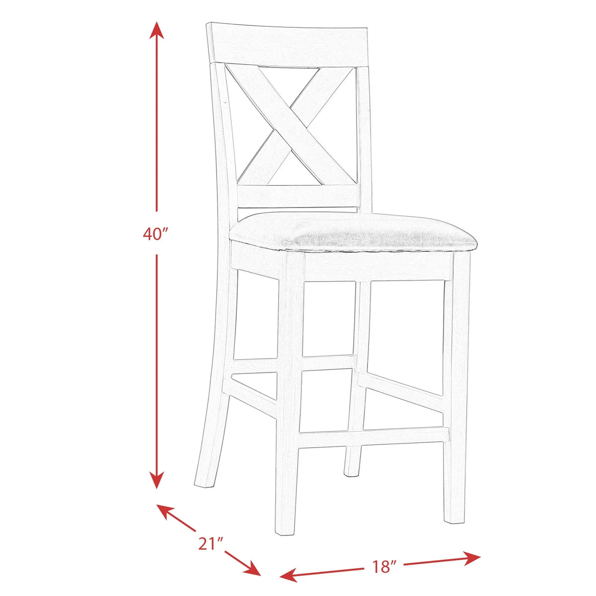 Cherry Counter Height Side Chair Set Q37044