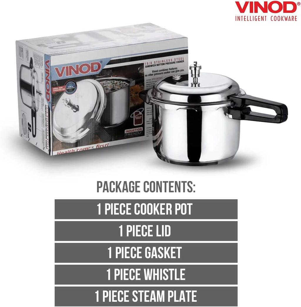 Stainless Steel 5 Liter Induction Base Pressure Cooker J2327