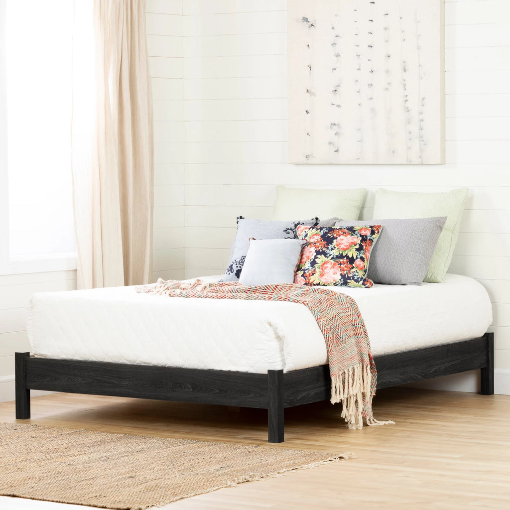 Gray Oak Queen Size Platform Bed O121