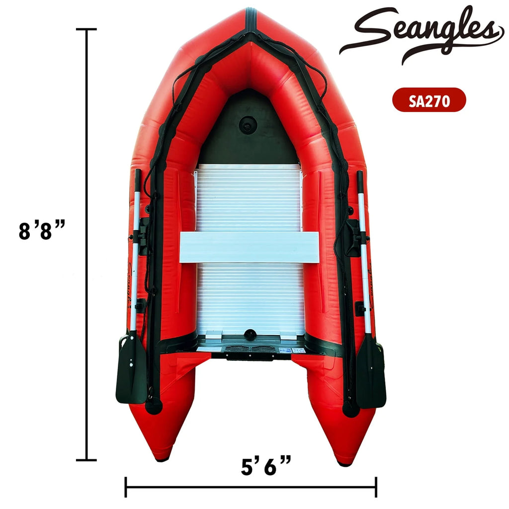 Inflatable Boat 4 Person Aluminum Floor Heavy Duty Saltwater Fishing Boat L943880