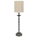Black Scalloped Table Lamp with Bamboo Lamp Post W33591