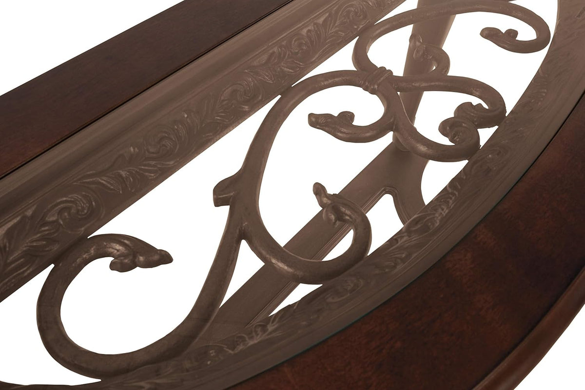 Dark Brown Glass Top Sofa Table K59332