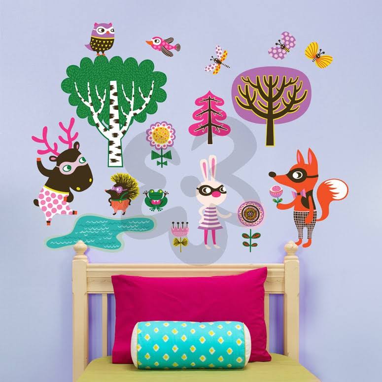 Woodland Creatures Peel and Place Wall Decal Set V4115