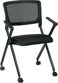 Black Mesh Folding Nesting Chair 2-Pack K839754
