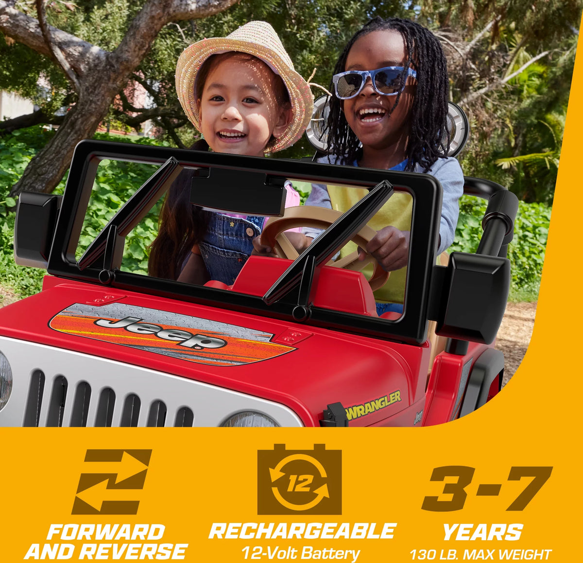 12-Volt Battery-Powered Ride-On Toy Vehicle with Charger, Seats 2, Red F825