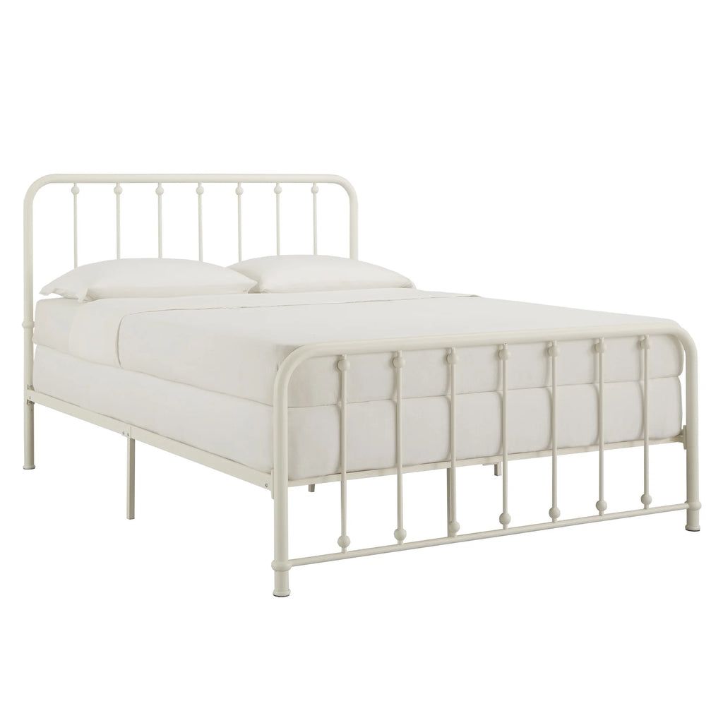 White Metal Platform Full Bed V667627