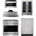 36 Gas Range, Range Hood, Dishwasher, Microwave and Wine Cooler F743472