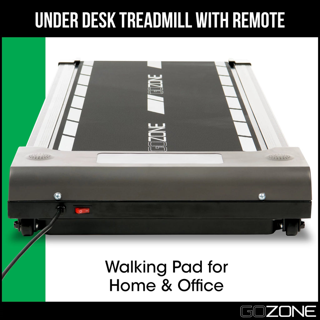 Under Desk Exercise Treadmill with Remote, White and Black Q1494