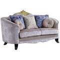 Cream Fabric Loveseat with 5 Pillows Q21685