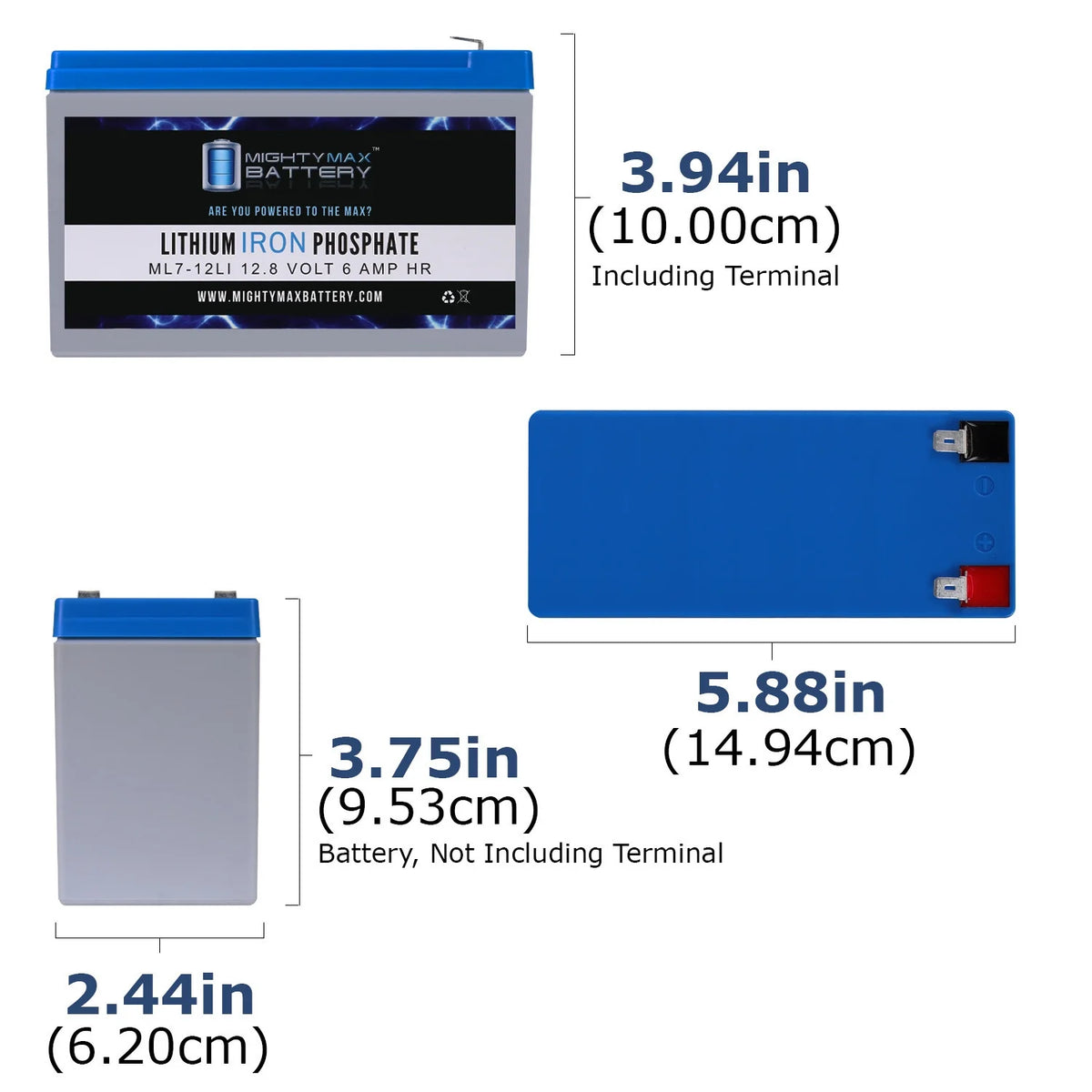 12V 7AH Lithium Replacement Battery 2 Pack T971