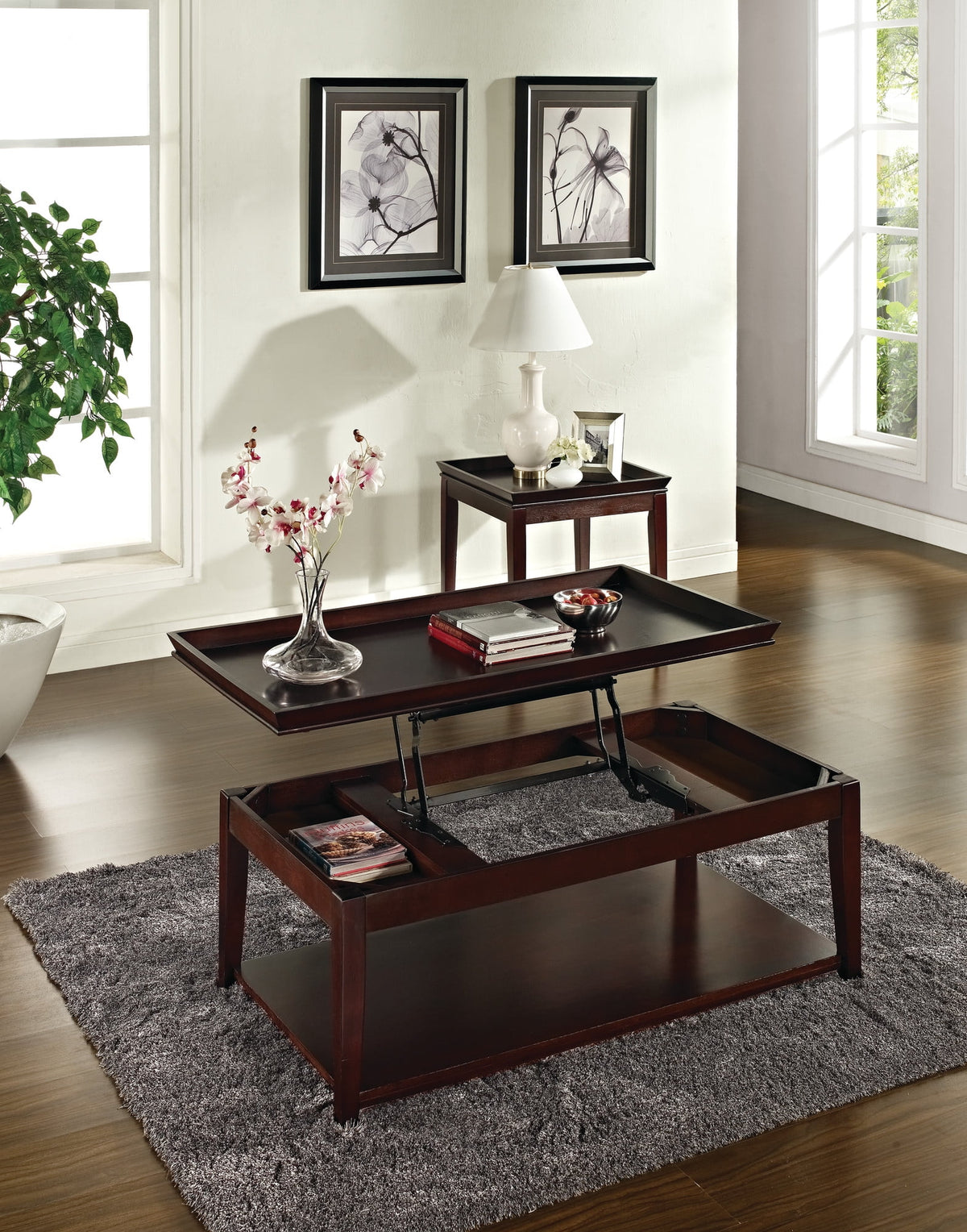 Cherry Square Wood End Table E796996