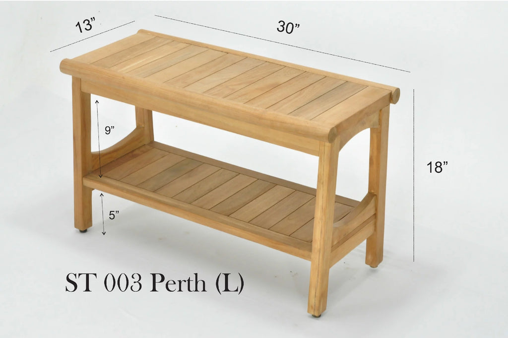 Teak Wood Shower Seat 30" Outdoor Bench Z8191