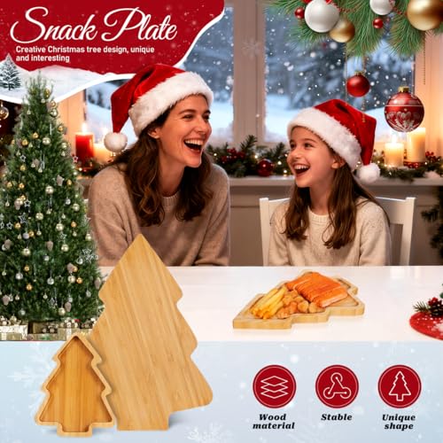 Wood Serving Platters Christmas Tree Shaped Wooden Tray N6774