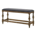 Antique Oak and Dark Gray Counter Height Bench J115810