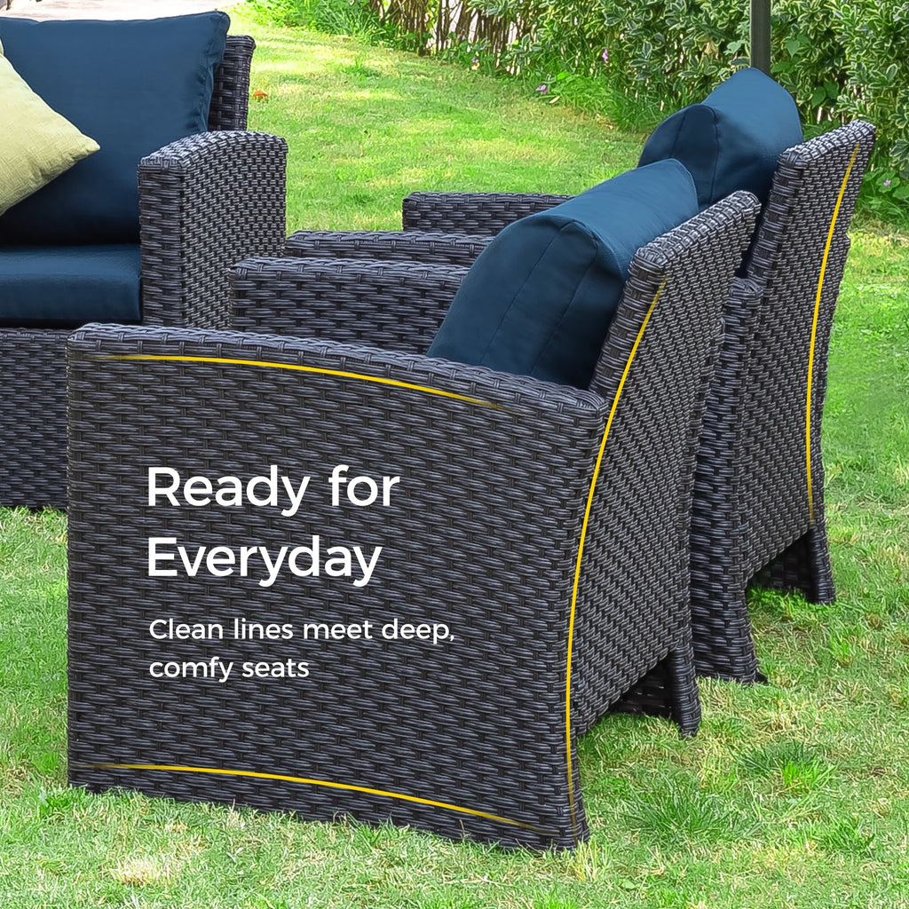 10 Pieces All Weather PE Wicker Rattan Outdoor Sectional Sofa R667