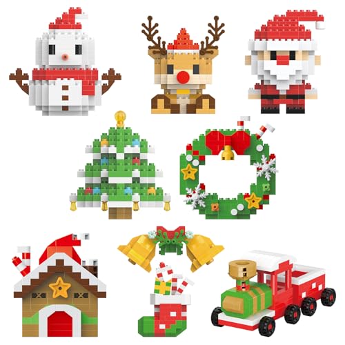 Mini Christmas Building Blocks Toys 8 Pack W1412