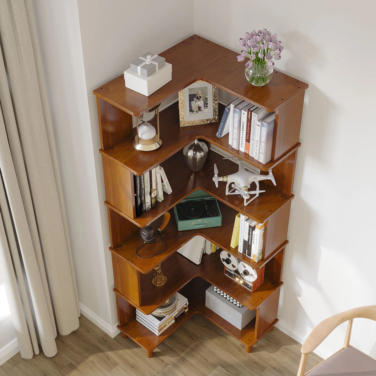 Brown Corner Bookshelf W12428