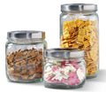 3 Piece Square Glass Canister Set G289529