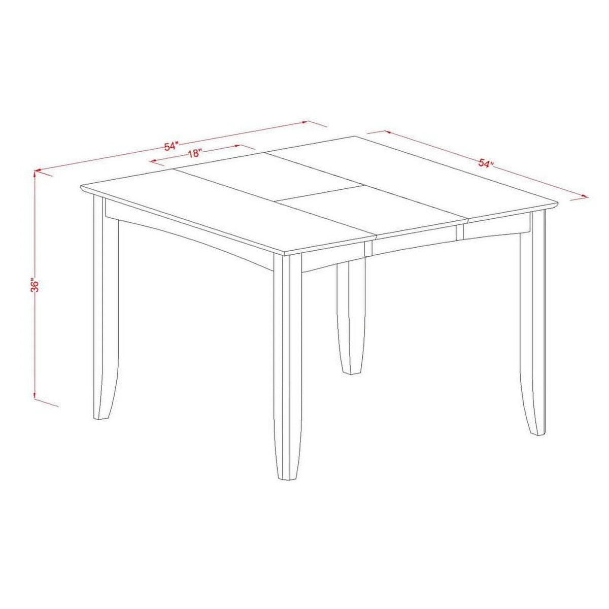 54" Square Wood Dining Table Q25942