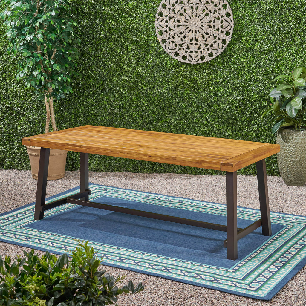 Outdoor Eight-Seater Wooden Dining Table D364