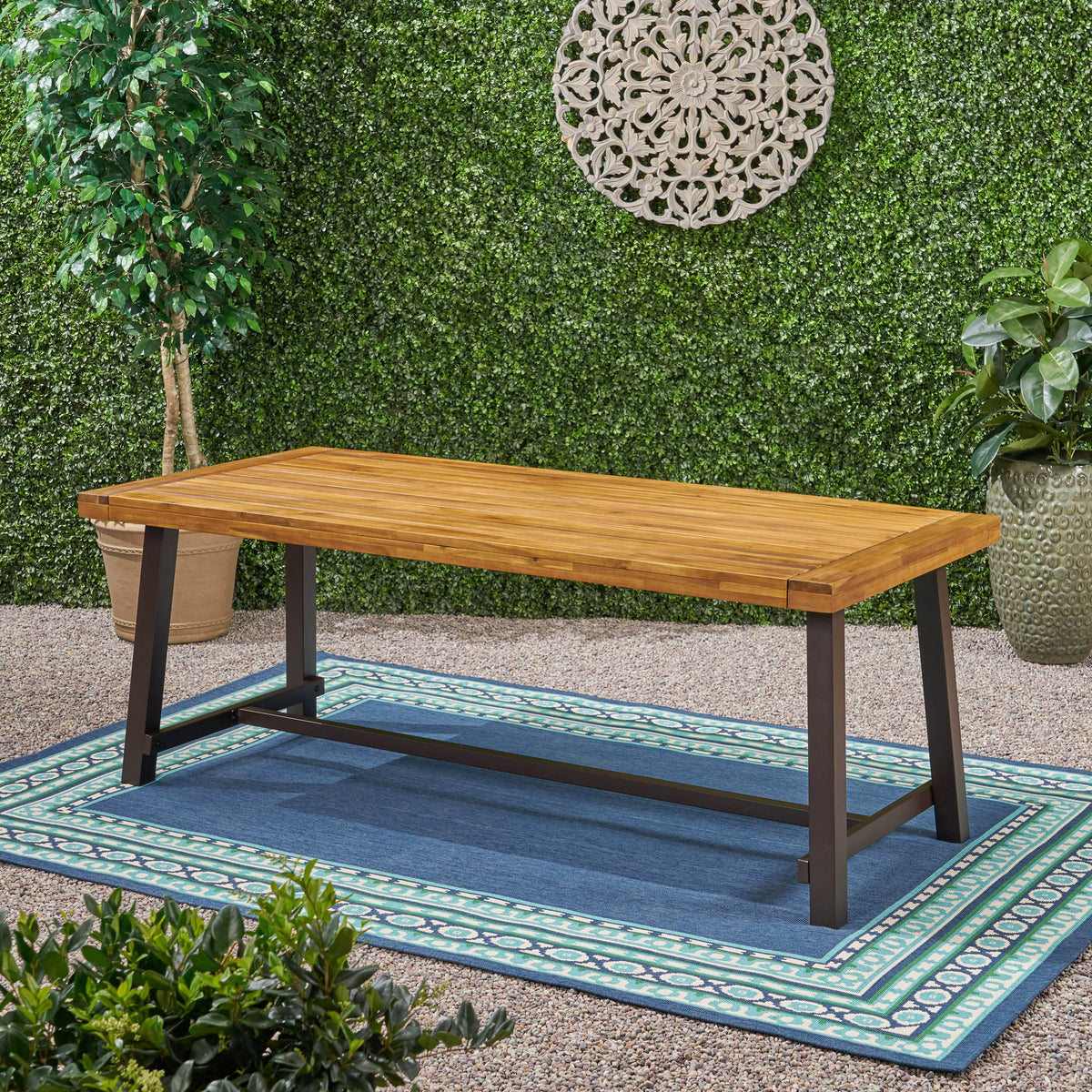 Outdoor Eight-Seater Wooden Dining Table D364