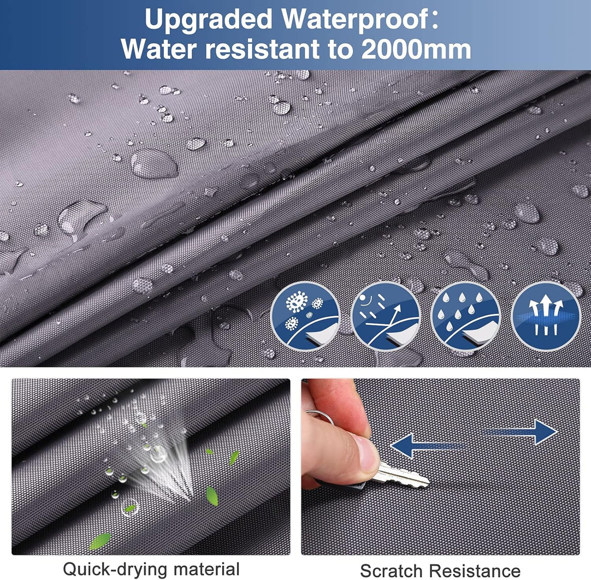 Waterproof 500D Travel Trailer Cover with 4 Tire Covers E63218
