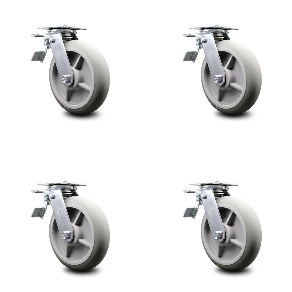 Thermoplastic Rubber Swivel Caster Set 4 M90036