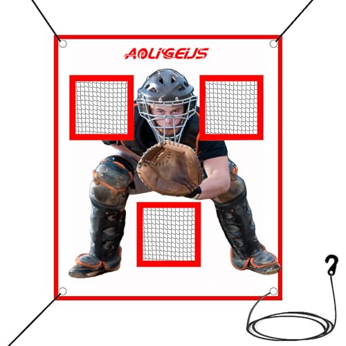 Adjustable Pitching Pad with 3 Pocket Strike Zone Target U574306