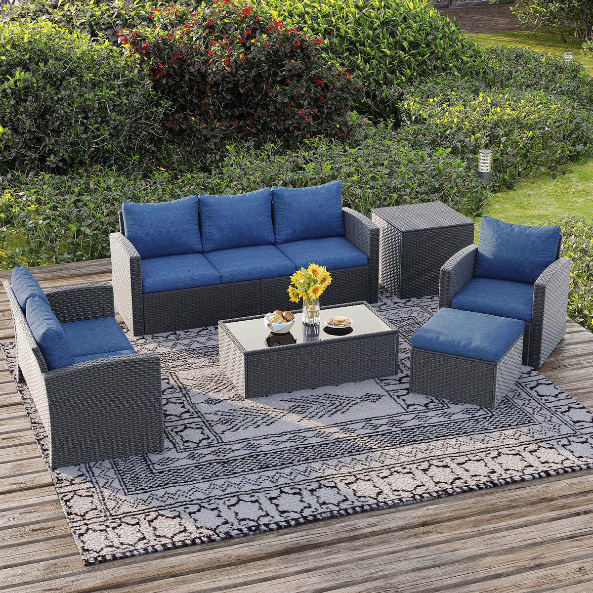 10 Pieces All Weather PE Wicker Rattan Outdoor Sectional Sofa R667