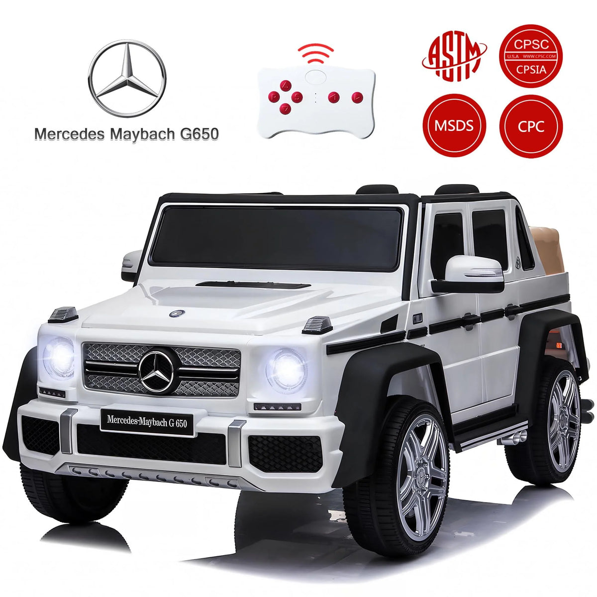 24V White Ride on Car with Remote Control U60929