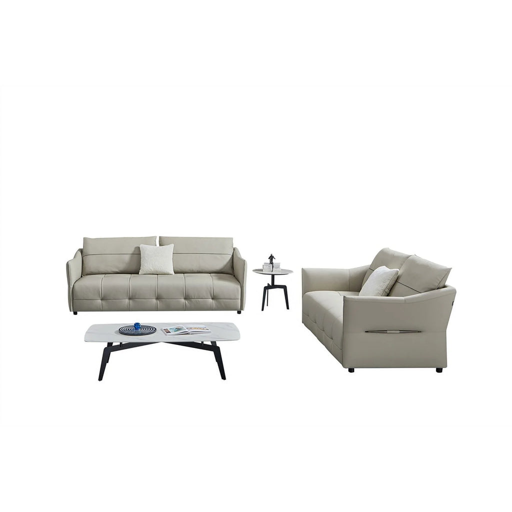 Gray Leather Sofa V91693
