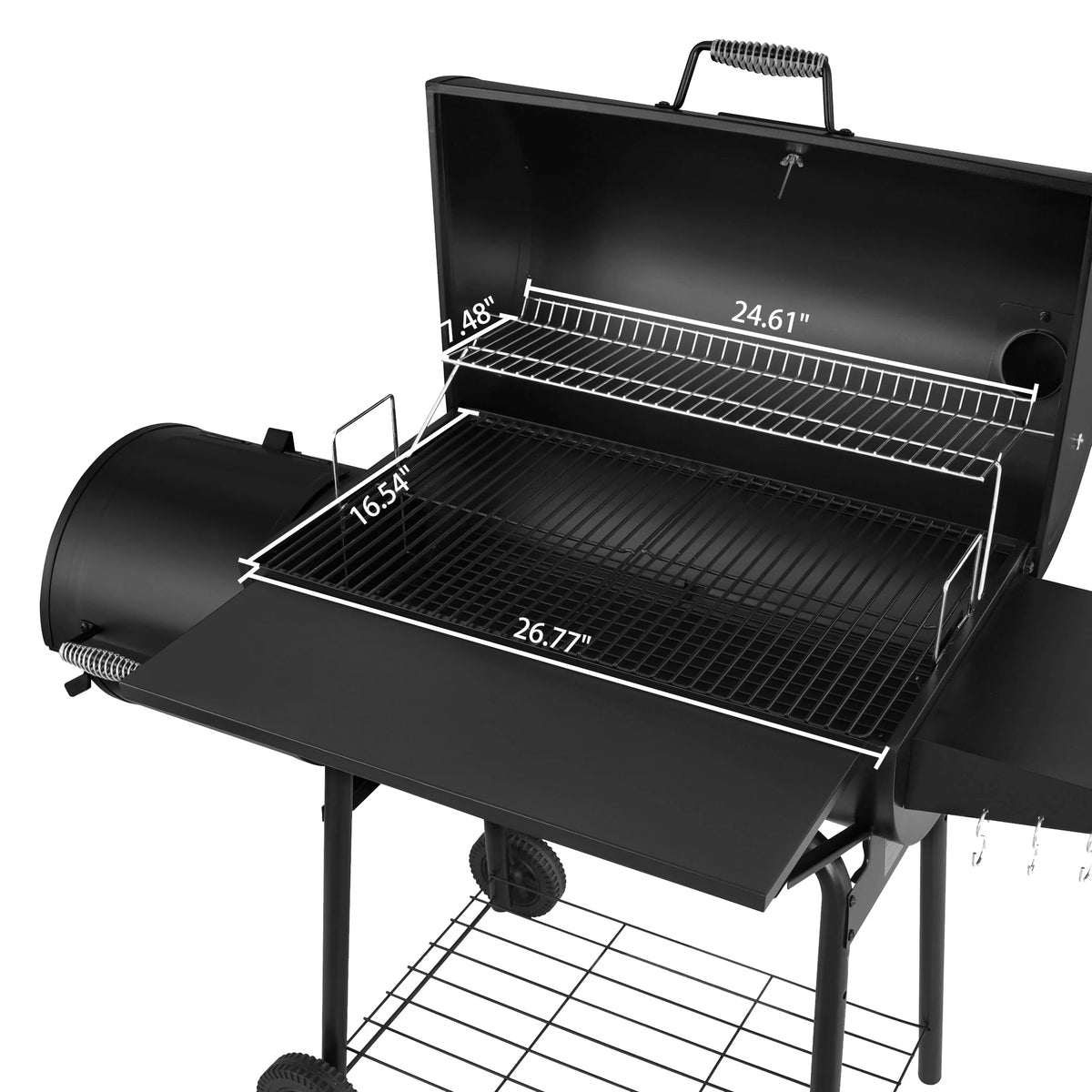 30" Charcoal Grill with Offset Smoker and Cover O555936